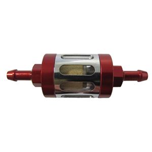 Picture of Fuel Filter 7mm Anodised Aluminium Red Glass Centre