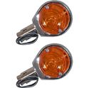 Picture of Complete Indicator Mini 1"Bar End Chrome With Amber Lens (Pair)