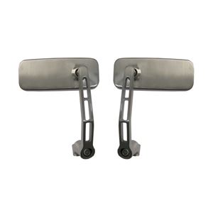 Picture of Mirror Bar End Silver Rectangle 120mm x 50mm (Pair)