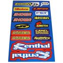 Picture of Stickers Assorted Renthal, Splitfire, Showa (5 Sheets Per Kit)